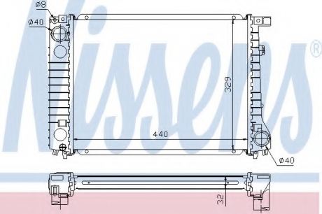 Радиатор, охлаждение двигателя NISSENS 60797A