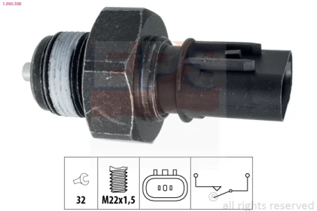 Датчик заднього ходу Hyundai Accent III, I30/ Kia Ceed, Cerato, Rio II 1.4-2.0 04- EPS 1860308