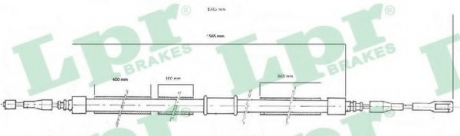 Трос, стояночная тормозная система LPR C0039B (фото 1)