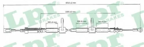 Трос ручника Citroen Jumper III/ Fiat Ducato (06-) (L=1910/1595mm) LPR C0985B