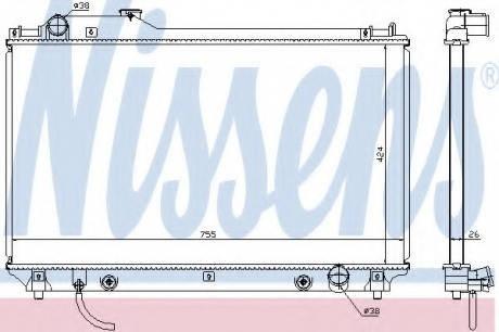 Радиатор, охлаждение двигателя NISSENS 64764 (фото 1)