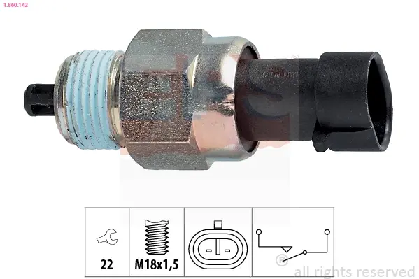 Выключатель заднего хода Fiat Doblo 1.4-1.6 01- /Brava 1.2-1.4 98-01 EPS 1860142 (фото 1)