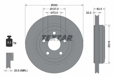TARCZA HAMULCOWA BRAKE DISCS TEXTAR 92273403