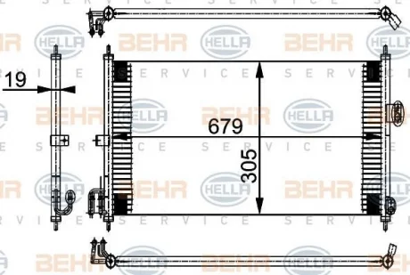 Конденсатор, кондиционер HELLA 8FC351038581