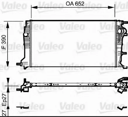 Радіатор двигуна RENAULT FLUENCE, GRAND SCENIC III, MEGANE, MEGANE III, SCENIC III 1.6ALK-2.0D 11.08- Valeo 735182 (фото 1)