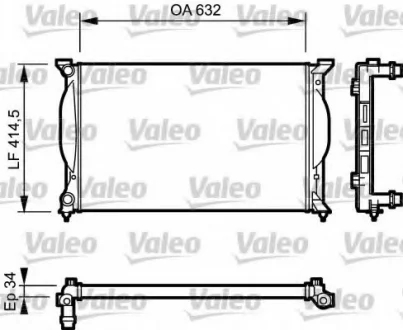 Радіатор двигуна AUDI A4 B6, A4 B7, A6 C5 SEAT EXEO, EXEO ST 1.6-2.0D 11.00-05.13 Valeo 732963