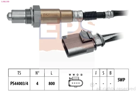 SONDA LAMBDA AUDI A1 1,4 TFSI - EPS 1998199