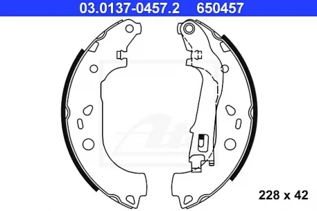 Тормозная колодка FIAT DOBLO, DOBLO CARGO, FIORINO, IDEA, QUBO LANCIA MUSA OPEL COMBO, COMBO TOUR 1.3D-2.0D 10.01- ATE 03013704572
