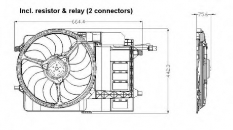 Вентилятор, охлаждение двигателя NRF 47302