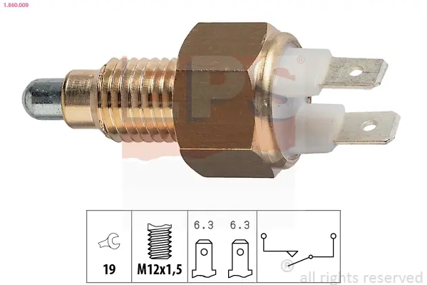 Вимикач фар заднього хода VW Golf 1.6-1.8 76-89/T-2 82-87 EPS 1860009 (фото 1)