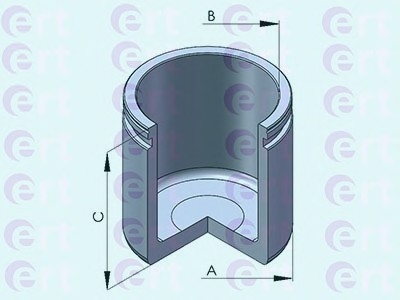 Поршень, корпус скобы тормоза ERT 151060C (фото 1)
