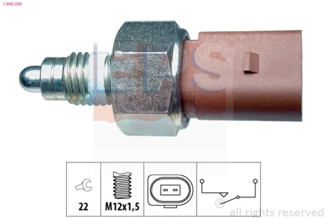 Датчик заднього ходу Audi A1, A2, A3, Q3, TT /Ford Galaxy /VW Bora, Caddy III, Golf IV,V,VI, Jetta IV, Passat, Polo, T5 EPS 1860266