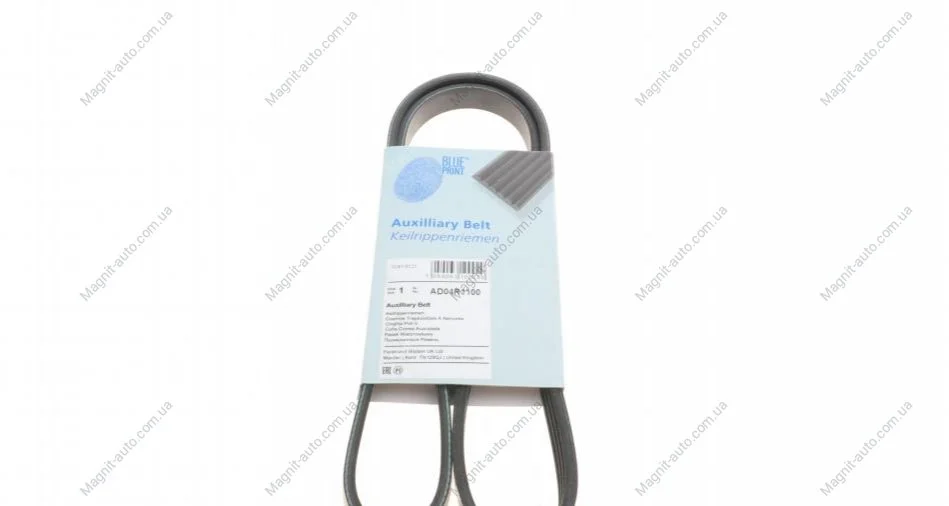 Ремінь генератора поліклиновий BLUE PRINT AD04R1100 (фото 1)