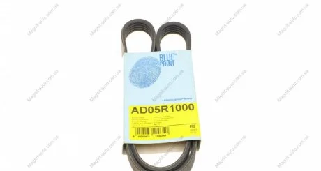 Ремень генератора поликлиновый BLUE PRINT AD05R1000