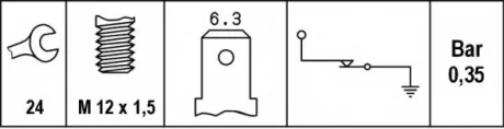 Датчик давления масла HELLA 6ZL003259121