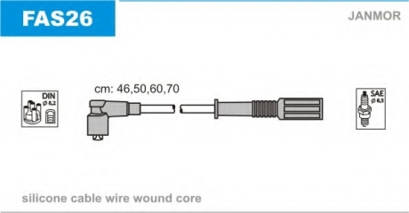 Комплект проводов зажигания Janmor FAS26 (фото 1)