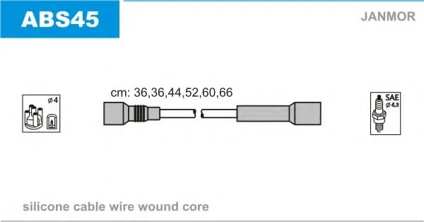 Дроти в/в Audi 80/100/A4/A6/A8 2.4/2.4Q/2.6/2.6Q/2.8 Janmor ABS45 (фото 1)
