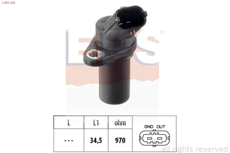 Датчик положення к/вала Opel Agila, Astra G/H, Corsa B/C, Meriva, Tigra 1.0-1.4 96- EPS 1953235