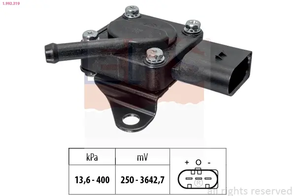 Датчик тиску випускних газів Bmw 1 (E81, E87) 1.6D-2.3D/5 (F10) 2.0D-3.5D/7 (F01,F02)/X5 (E70) EPS 1993319 (фото 1)