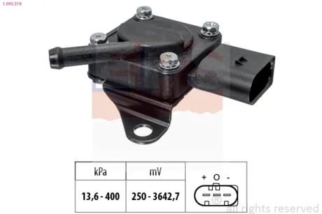 Датчик тиску випускних газів Bmw 1 (E81, E87) 1.6D-2.3D/5 (F10) 2.0D-3.5D/7 (F01,F02)/X5 (E70) EPS 1993319