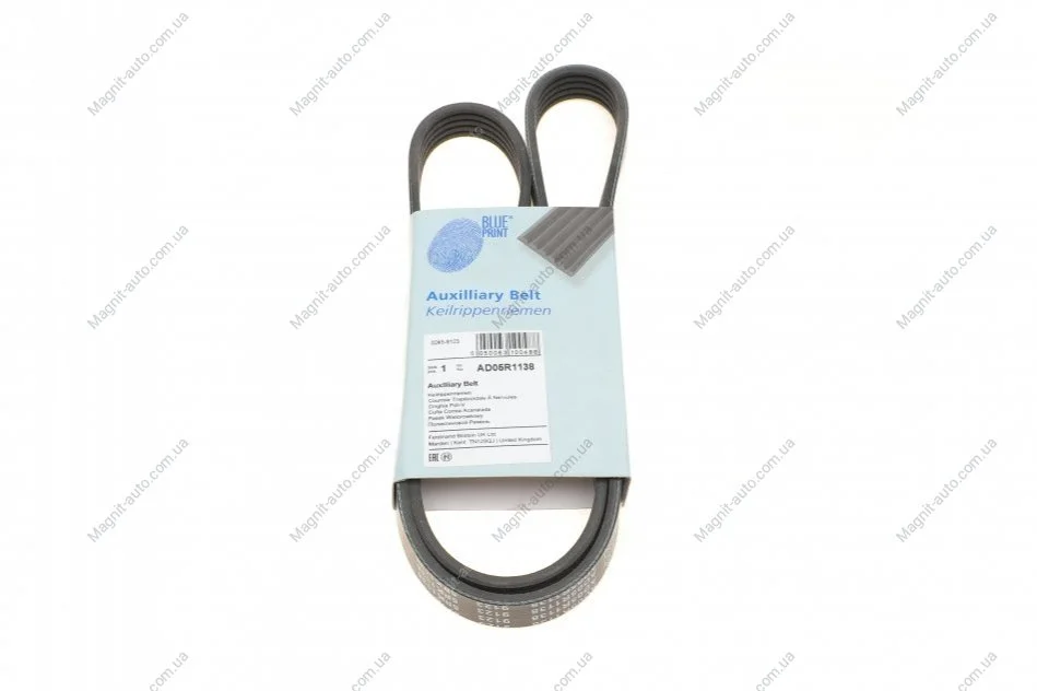 Ремень генератора поликлиновый BLUE PRINT AD05R1138 (фото 1)