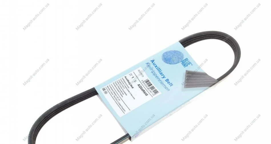 Ремінь генератора поліклиновий BLUE PRINT AD04R648 (фото 1)