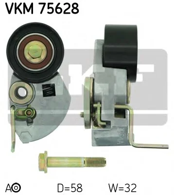 Натягувач ременя HYUNDAI/KIA Accent/Elantra/Santa Fe/Tucson/Cee\'d/Cerato/Sportage "1,5/2,2L "01>> SKF VKM75628 (фото 1)