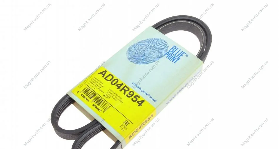 Ремінь генератора поліклиновий BLUE PRINT AD04R954 (фото 1)