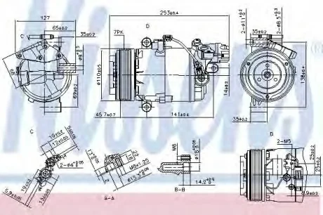 Компрессор кондиционера BMW 1 (E81/E87/E82)/3 (E90/E91/E92) 1.6-2.0 06-13 NISSENS 890071