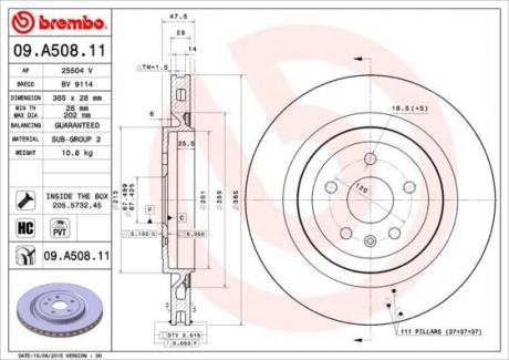 Tarcza ham. CAMARO ty│ BREMBO 09A50811 (фото 1)