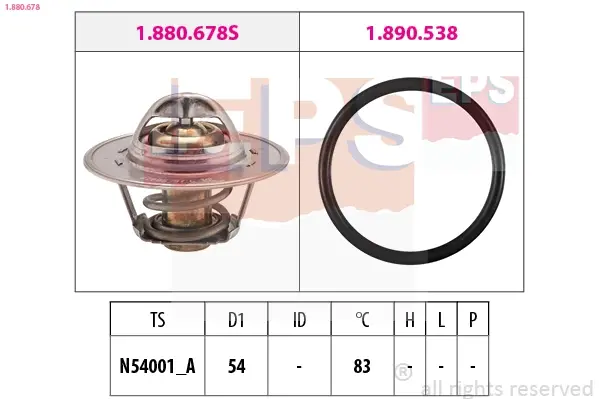 Термостат 83 C Seat Ibiza 1.4 16V 02-09/Skoda Fabia 1.4 16V 99-08/Roomster 1.4 06-15/VW Polo 1.4 16V 01-09 EPS 1880678 (фото 1)