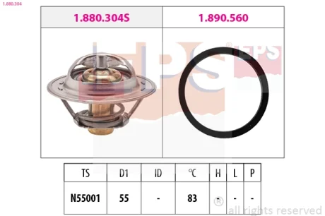 TERMOSTAT CITROEN 83C 1,9D EPS 1880304