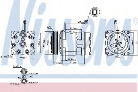 Компресор VW CAMPMOBILE (1991) 2.5 -/TDI NISSENS 89083