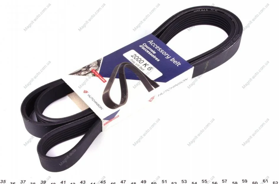 Ремень генератора BMW E90/E60 N52/N53 04-13/MB W166/212 OM651 09- HUTCHINSON 2000K6 (фото 1)