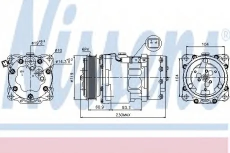 Компрессор, кондиционер NISSENS 89032