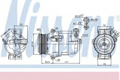 Компресор, кондиціонер NISSENS 89041