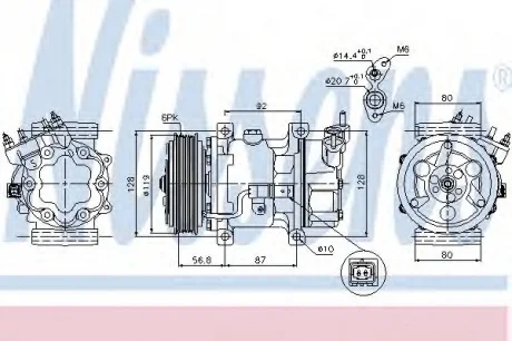 Компрессор, кондиционер NISSENS 89053