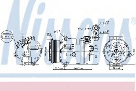Компрессор, кондиционер NISSENS 89057
