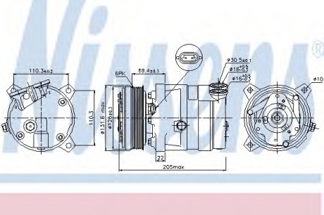 Компрессор, кондиционер NISSENS 89058