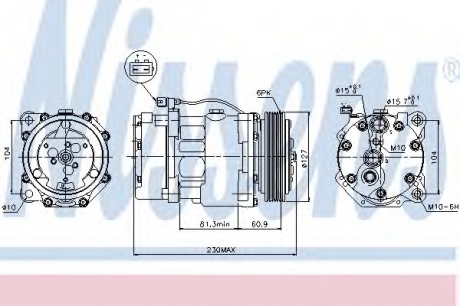 Компрессор, кондиционер NISSENS 89061