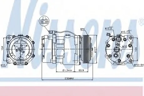 Компрессор, кондиционер NISSENS 89061