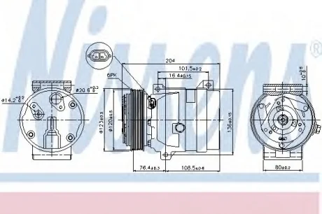 Компрессор, кондиционер NISSENS 89063