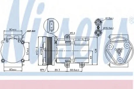 Компрессор, кондиционер NISSENS 89068