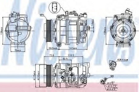 Компрессор, кондиционер NISSENS 89092