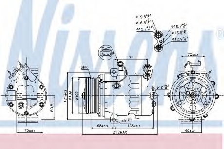 Компрессор, кондиционер NISSENS 89095