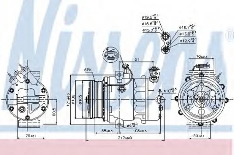 Компрессор, кондиционер NISSENS 89095