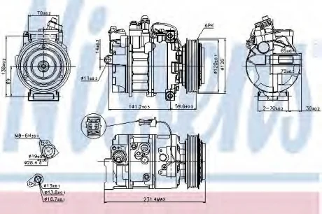 Компрессор SAAB 9-5 (1998) 1.9 TID NISSENS 89208