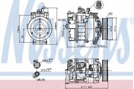 Компрессор, кондиционер NISSENS 89223