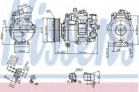 Компрессор AUDI A4 B6 (2001) A4 1.8 T NISSENS 89384