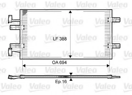 Радіатор кондиціонера NISSAN PRIMASTAR OPEL VIVARO A RENAULT TRAFIC II 2.0D/2.5D 01.06- Valeo 814171 (фото 1)